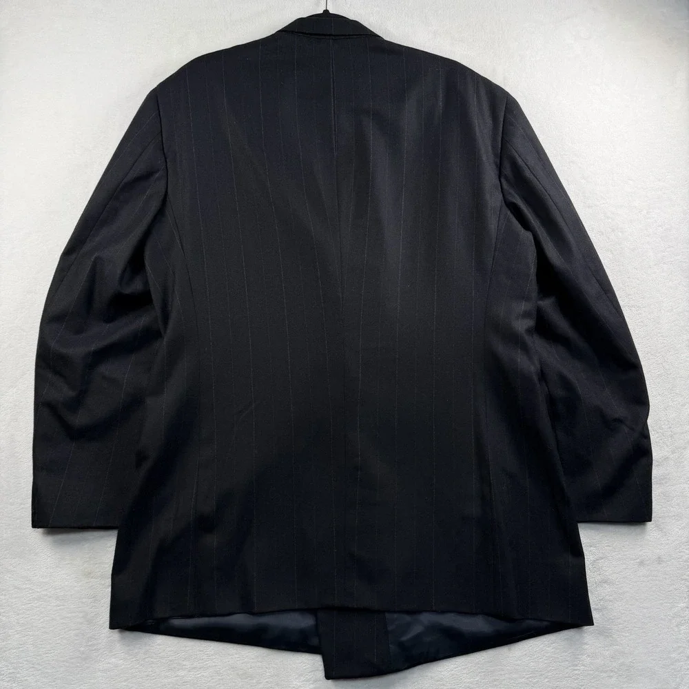 Polo University Club Ralph Lauren Double Breasted Chalk Stripe Blazer 46L Navy